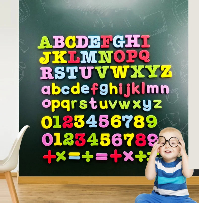 Colorful Fridge Magnets Stickers For Kids Children Letter Number Symbol Refrigerator Early Education Blackboard Magnet Stickers