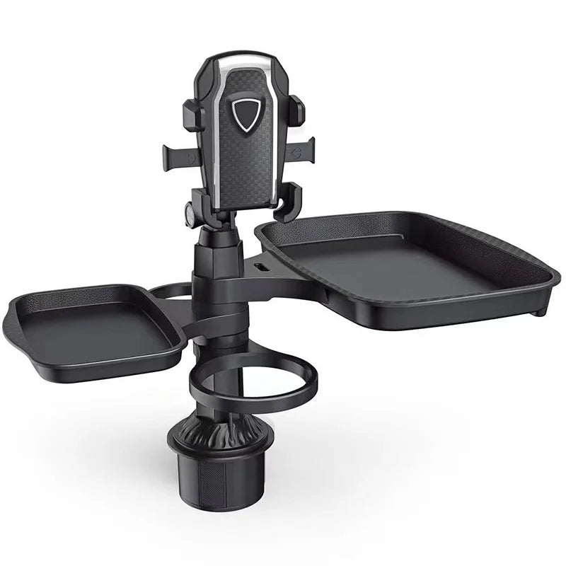 Car Cup Phone Holder Stand Mount Tray 360 Degree Rotation Table Slot Food Organized Adjustable Drink Accesories