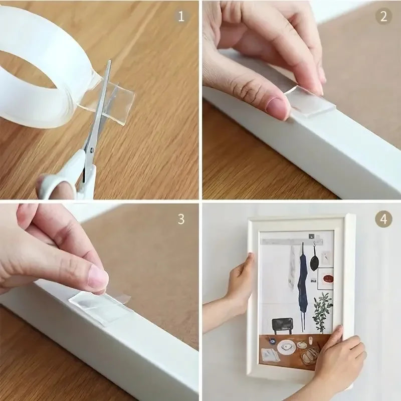 1/2/3/5M Nano Tape Tracsless Double Sided Tape Transparent No Trace Reusable Waterproof Adhesive Tape Cleanable Home