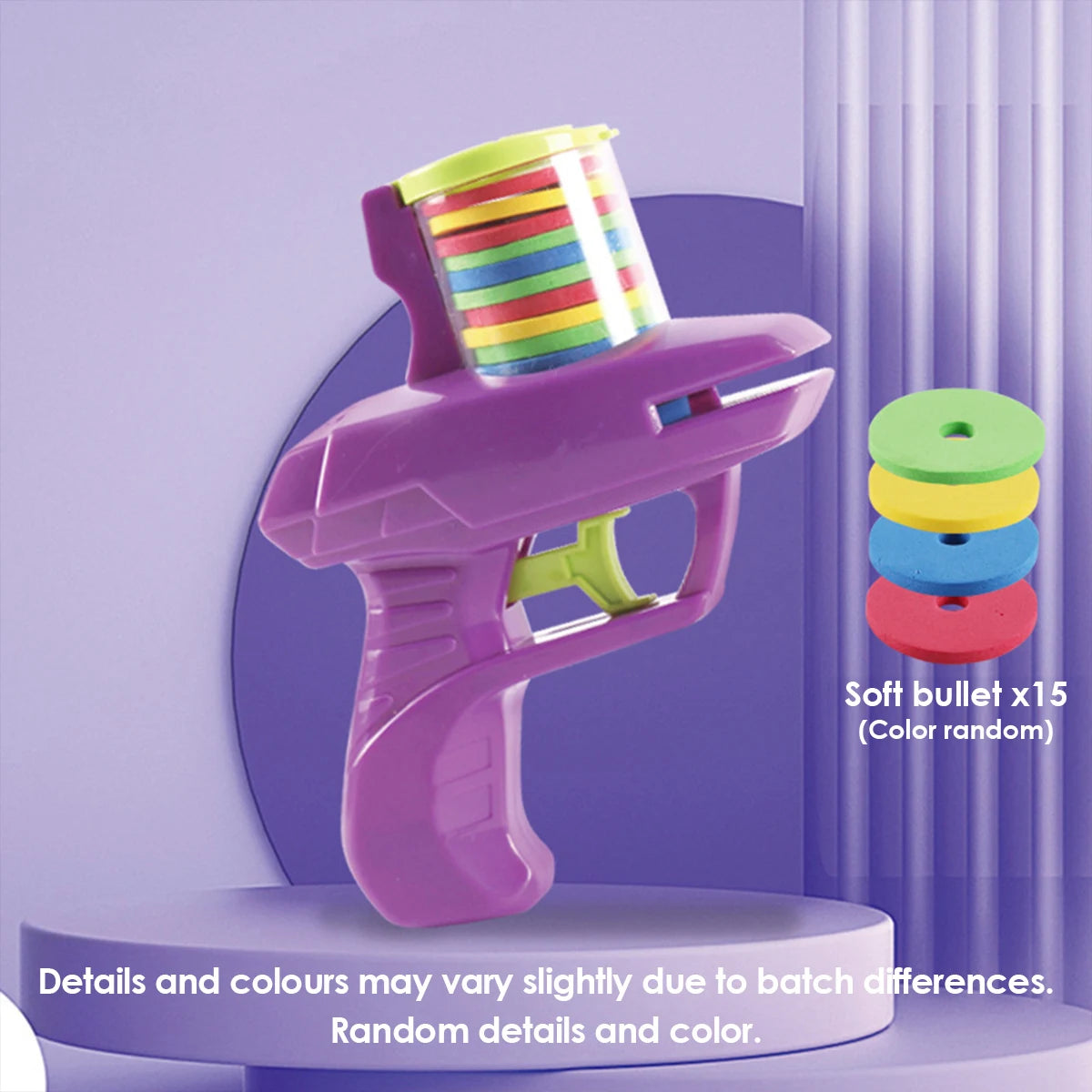 Double Player EVA Flying Disc Gun, Parent-Child Interactive Shooter Toy with Soft Bullets for Kids Outdoor Indoor Safety Game