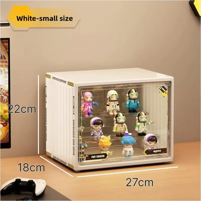 Pop Mart 3-Tier Acrylic Display Case - Dustproof Step Shelf for Anime Cars, Action Figures & Jewelry Organizer
