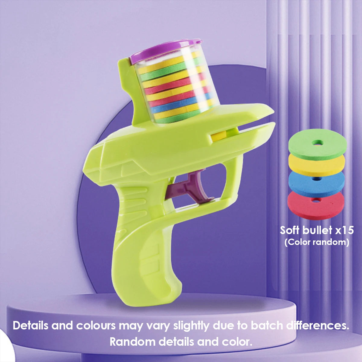 Double Player EVA Flying Disc Gun, Parent-Child Interactive Shooter Toy with Soft Bullets for Kids Outdoor Indoor Safety Game