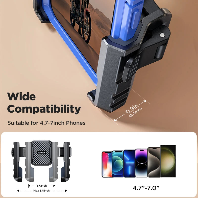 Joyroom Bike Phone Mount Holder Motorcycle Phone Mount for Electric Scooter, Mountain, Dirt Bike 360° Rotate For 4.7-7.0” Phones