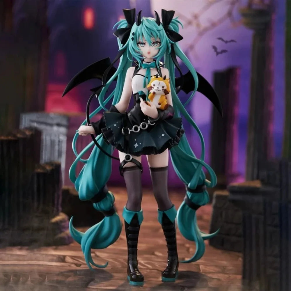 Anime Hatsune Miku 19CM Little Devil Raccoon Action Figure Model Toys Cute Action Model PVC Collection Desktop Accessories Gift