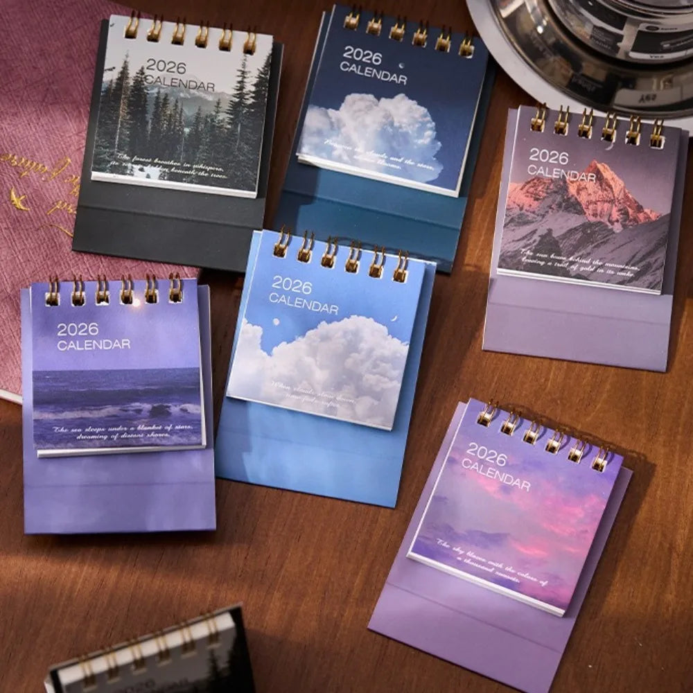 Mini 2026 Calendar Office School Supplies Calendar Desk Calendar monthly Planner Desk Accessories Decor Record Office Stationery