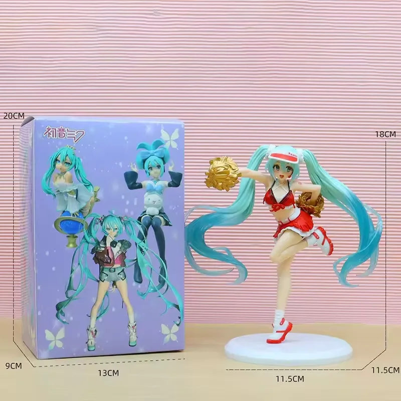 Hatsune Miku Desktop Cute Action Figure 11cm Neko T-Shirt Ver. Anime Figurine Kawaii Girl Model Toy Gift