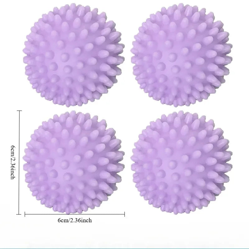 4Pcs PVC Dryer Ball Reusable Laundry Ball Washing Machine Drying Fabric Softener Ball for Home Clothe Cleaning Tool Accessrices