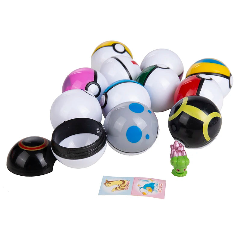 12Pcs/Set Pokemon OPP Bagged Pokeball Pikachu Action Figure Game Pocket Monster Genie Ball Model Anime Dolls Toy Children Gifts
