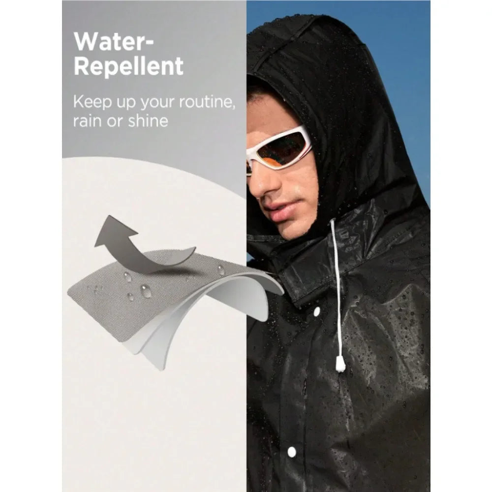 Raincoat Waterproof EVA Adults Thicken Hooded Raincoat Women Men Camping Outdoors Rainwear Rain Clothes Covers