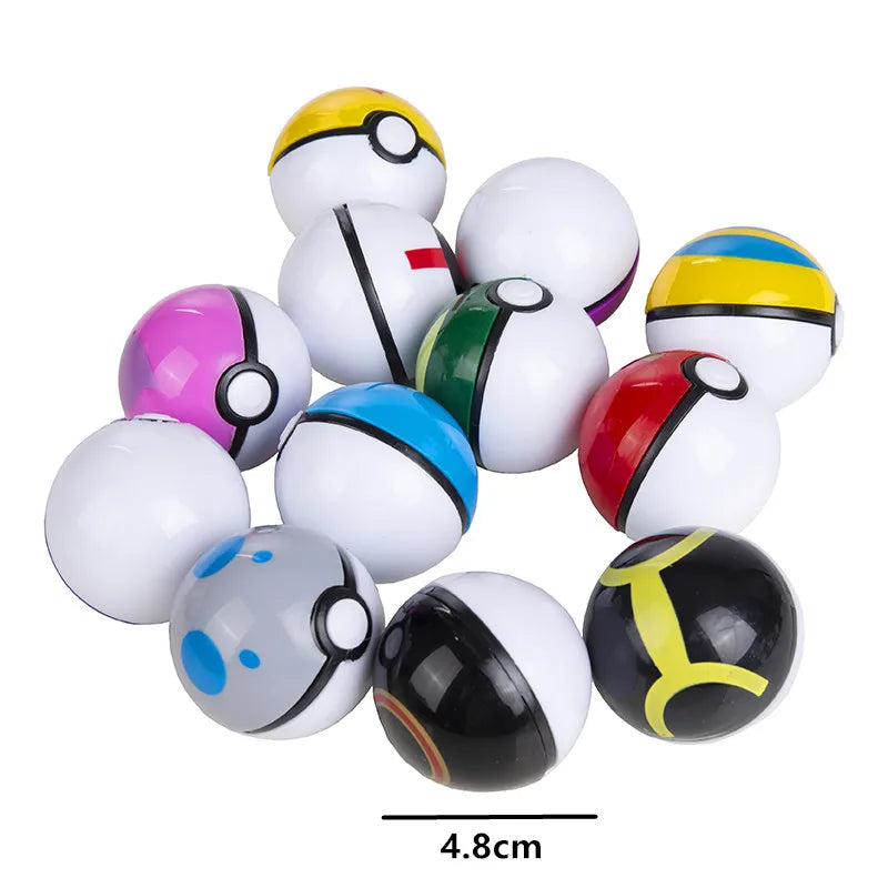 12Pcs/Set Pokemon OPP Bagged Pokeball Pikachu Action Figure Game Pocket Monster Genie Ball Model Anime Dolls Toy Children Gifts