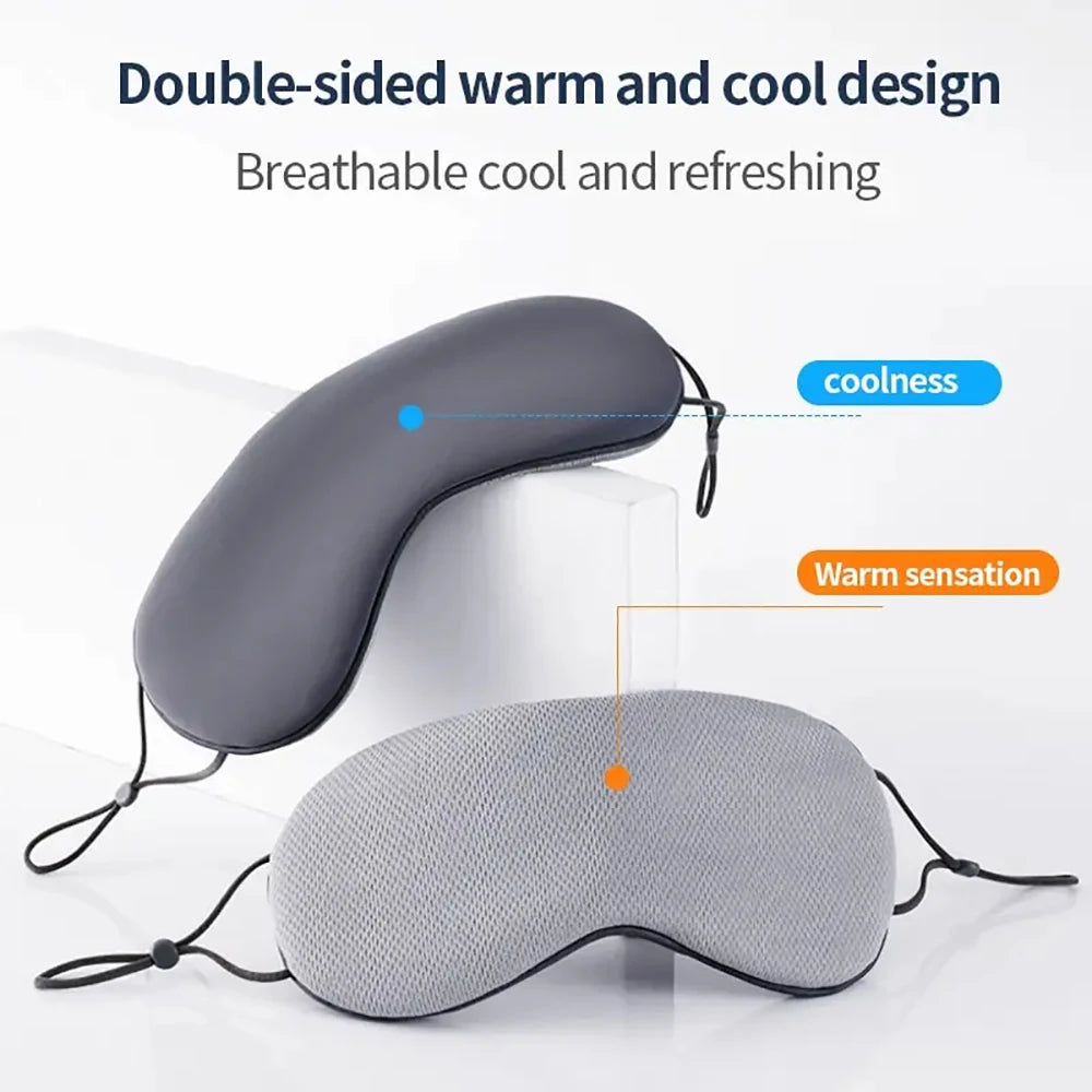 Dual Use Sleeping Mask Warm And Cold Ice Silk Adjustable Light Blocking Breathable Eye Cover Blindfold For Travel Night Sleep