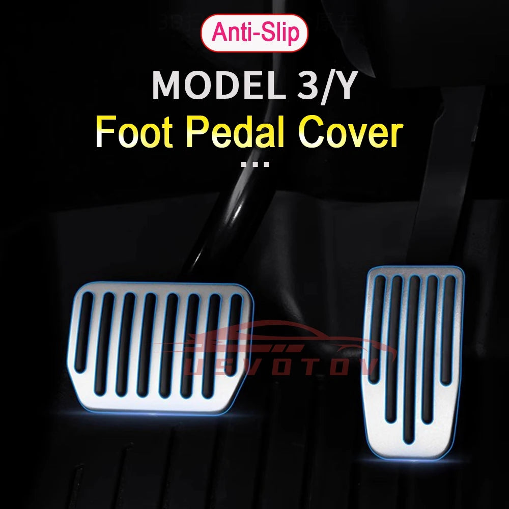 Aluminum Alloy Accelerator Gas Fuel Brake Rest Pads Mat For Tesla Model 3 Y Juniper 2025 2024 Foot Pedals Cover Car Accesories