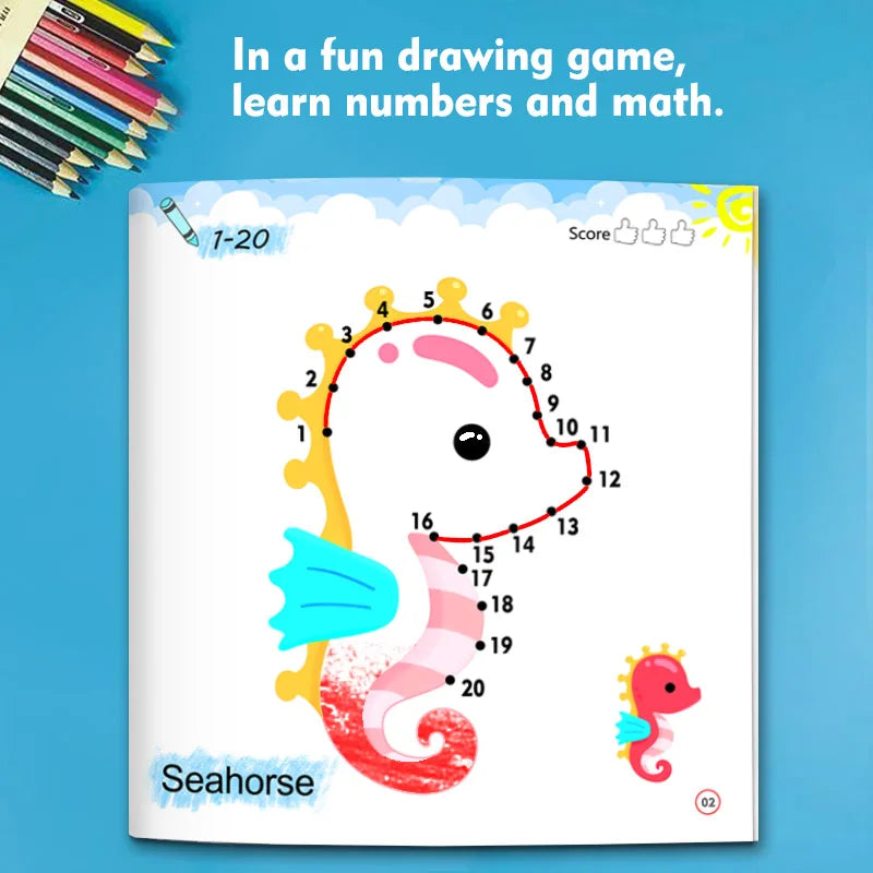 Line drawing, children's doodle books, learning numbers, early education to improve grades, fun drawing games, holiday gifts