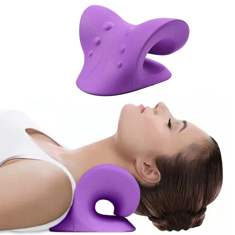 Neck Shoulder Stretcher Relaxer Cervical Chiropractic Traction Device Massage Pillow for Pain Relief Cervical Spine Alignment