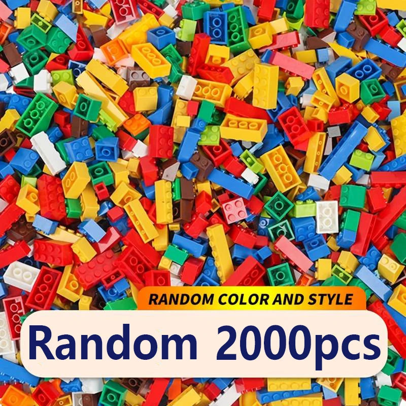 1000PCS Bulk Building Blocks Creative Educational Toys for Kids STEM Learning Bricks Construction  Free random color soleplate