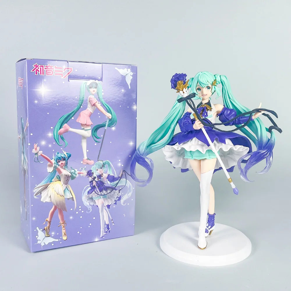 Hatsune Miku Desktop Cute Action Figure 11cm Neko T-Shirt Ver. Anime Figurine Kawaii Girl Model Toy Gift