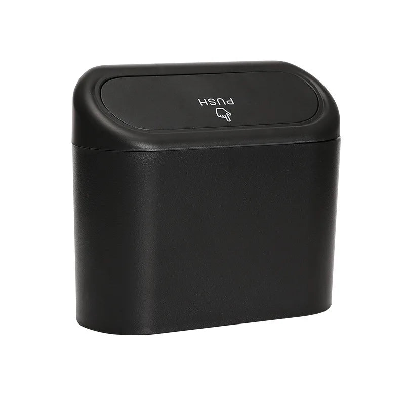 Hanging Car Trash Bin -Space-Saving Vehicle Garbage Can with Press-Open Lid - Durable Plastic Storage Box for Auto Organization