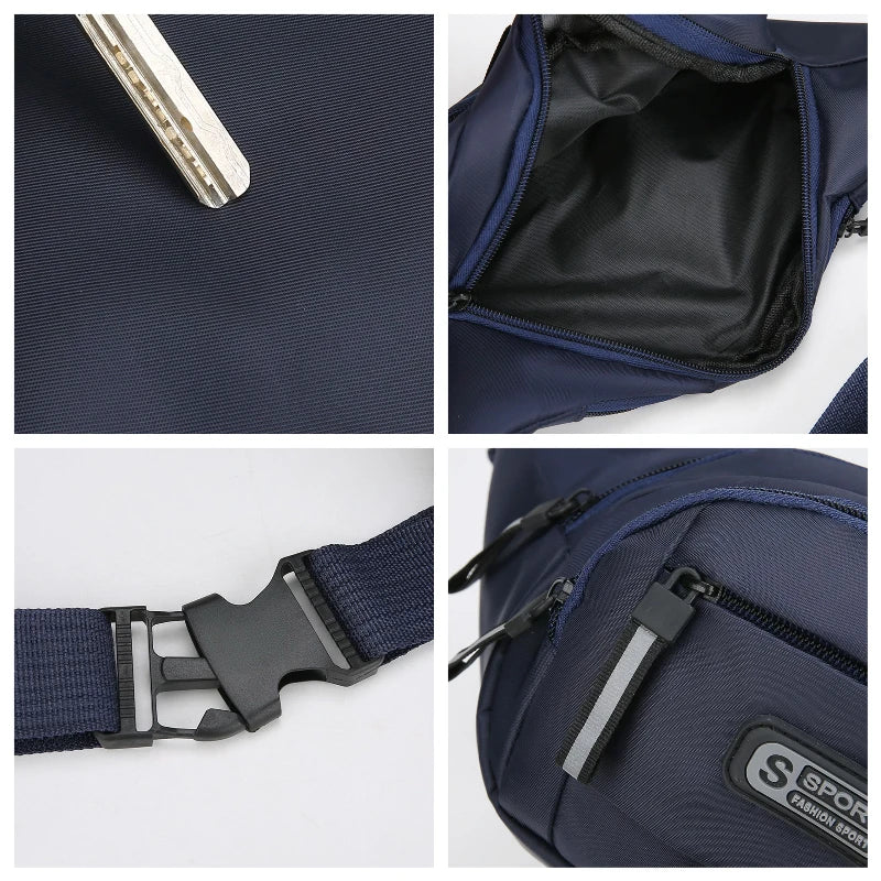 Men's Large Capacity Fitness Waist Pack Portable Anti Theft Ultra Thin Small Chest Bag Sports Outdoor Leisure Running Waist Bag