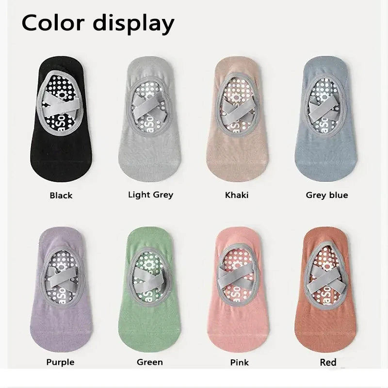 Prati Yoga Socks Non slip Women's Socks Sports Fitness Silicone Breathable Towel Bottom Yoga Socks Bandage Dance Ballet Socks