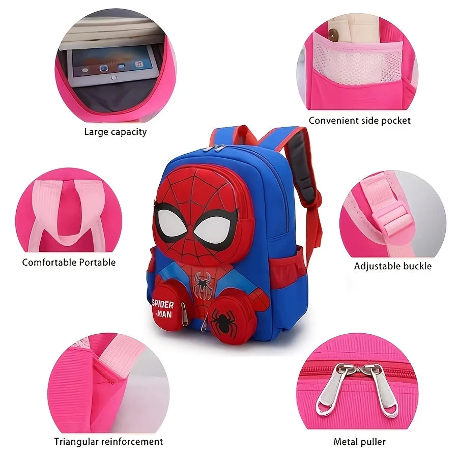 New Disney Spiderman Backpack, Large Capacity Foldable Outdoors Daypack, Kids Gift For Christmas/Birthday