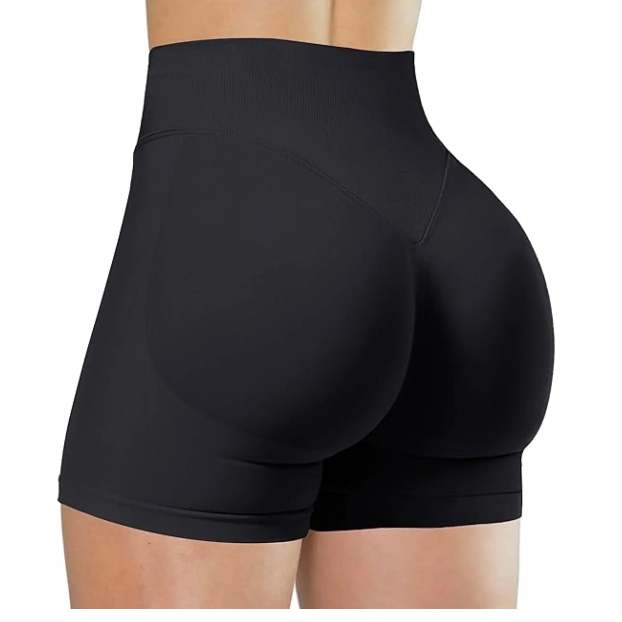 HISTELLO Sports Shorts 4.5" Women Yoga Shorts Seamless Low Waist Scrunch Bum Gym Leggings Workout Stretch Fitness Sports Shorts