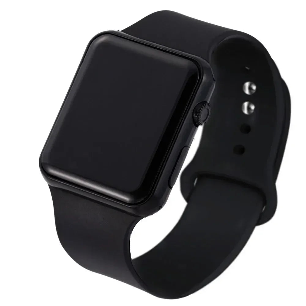 Simple Digital Watch for Men Women Fashion Sport LED Electronic Watch Black Silicone Wristband Casual Mens Watch Reloj Hombre