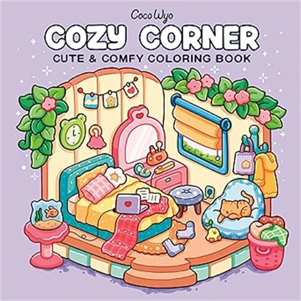 Cozy Japan: Cute Coloring Book for Adults and Teens with Charming Characters and Delightful Japanese Scenes for Relaxation