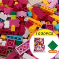 1000PCS Bulk Building Blocks Creative Educational Toys for Kids STEM Learning Bricks Construction  Free random color soleplate