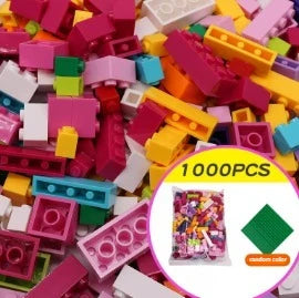 1000PCS Bulk Building Blocks Creative Educational Toys for Kids STEM Learning Bricks Construction  Free random color soleplate