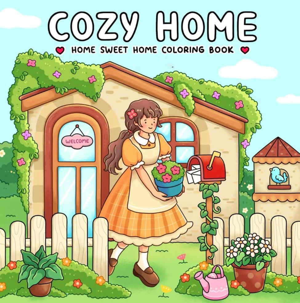 Cozy Japan: Cute Coloring Book for Adults and Teens with Charming Characters and Delightful Japanese Scenes for Relaxation