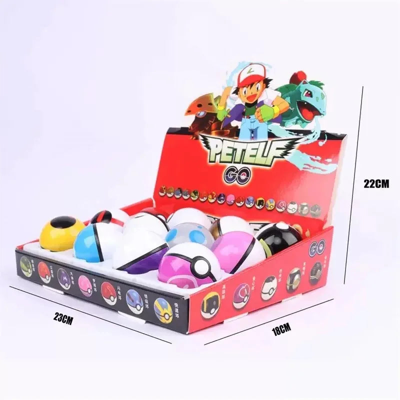 12Pcs/Set Pokemon OPP Bagged Pokeball Pikachu Action Figure Game Pocket Monster Genie Ball Model Anime Dolls Toy Children Gifts