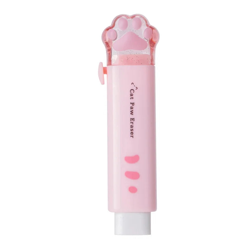 Kawaii Retractable Eraser Cute Cat Korean Stationery Rubber Drawing Erasers Children's school supplies Office