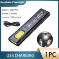 Portable COB LED Flashlight USB Rechargeable Work Light Magnetic Lanterna Hanging Lamp with Built-in Battery Camping Torch