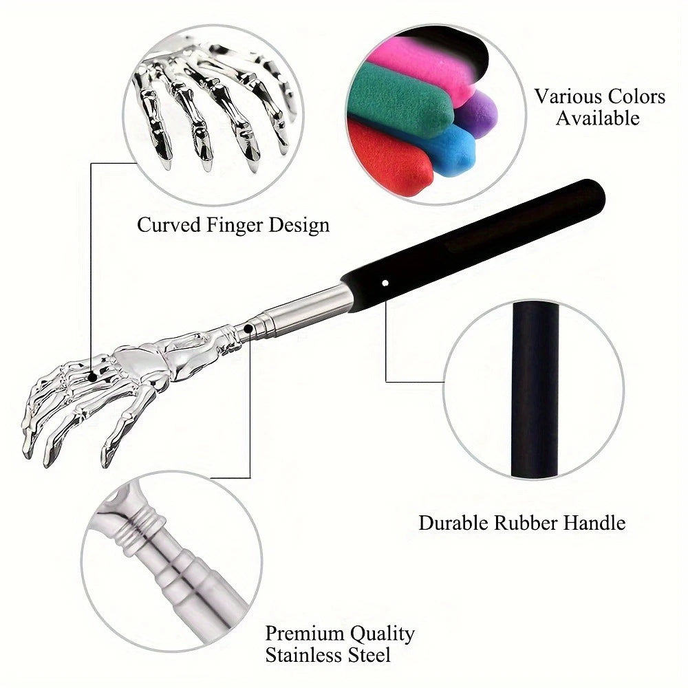 Stainless Steel Telescopic Back Scratcher Portable Extendable Scratcher Back Massager Tool Promote Blood Circulation Relax