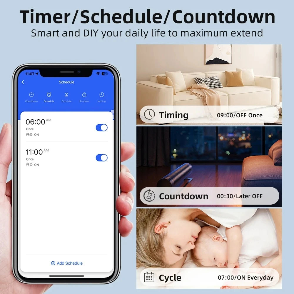 2 Way Control  Tuya Mini 16A WiFi Switch Smart Life App Smart Home Automation Module Interruptor Work for Alexa Google Home