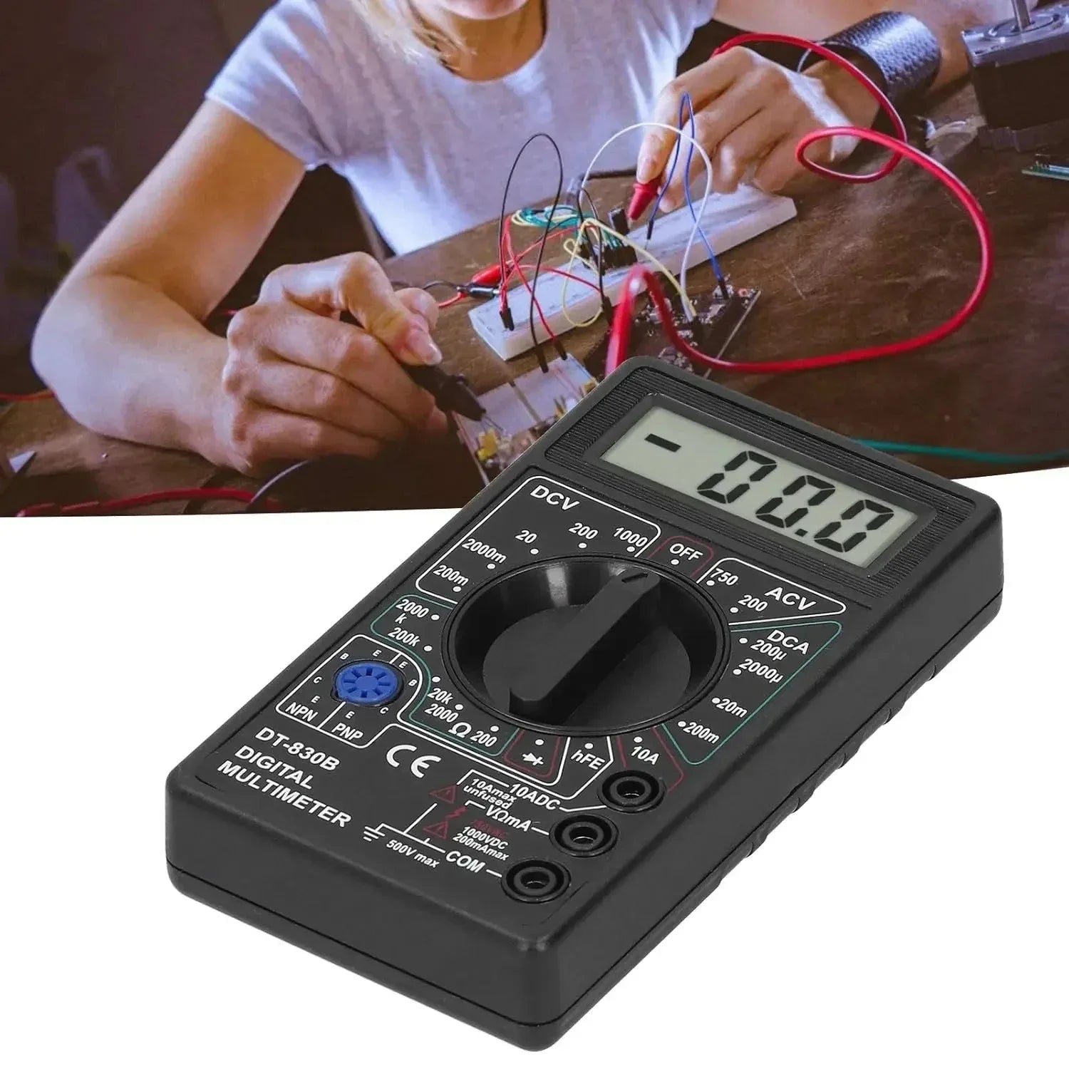 DT-830B Digital Multimeter Digital Voltmeter Ammeter Handheld Multimeter Black