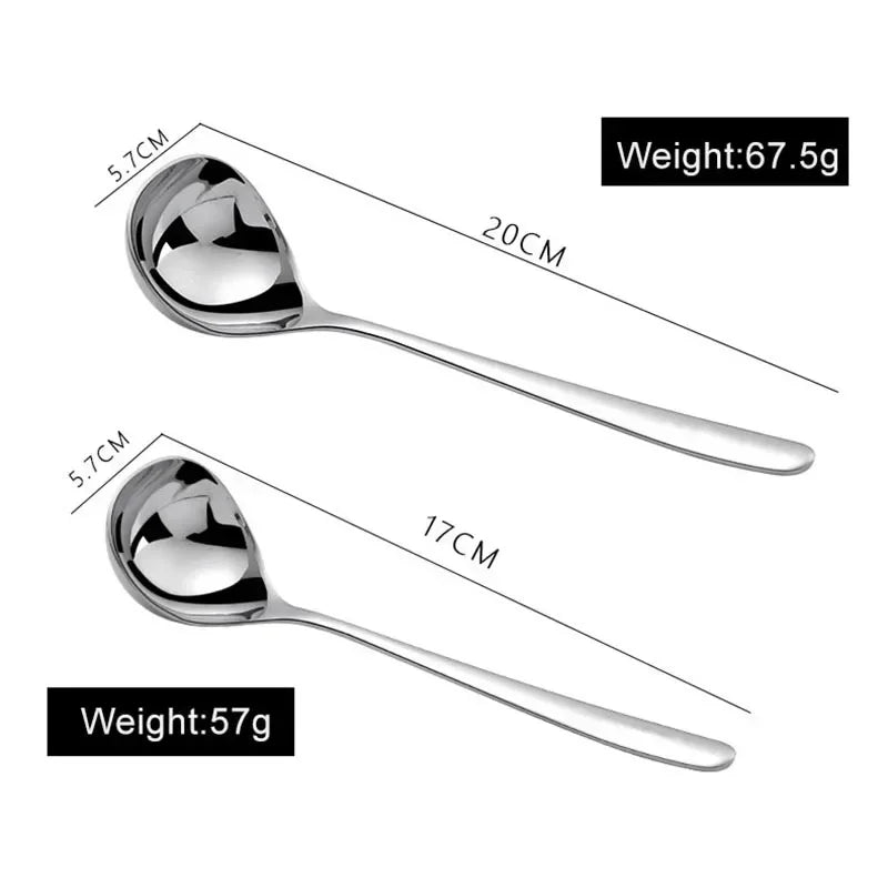 Soup Spoon Stainless Steel Creative Durable Thickening Spoon Home Kitchen Essential Tools Comfortable Long Handle Small Spoon