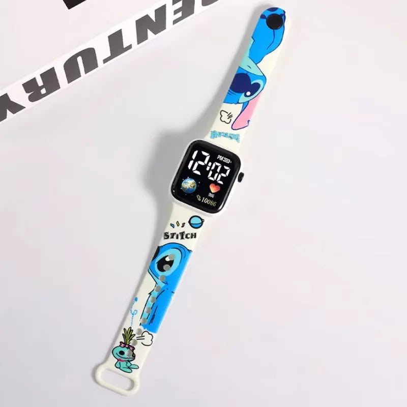New  cartoon color printed student LED electronic watch fashionable printed square Y1 button electronic watch