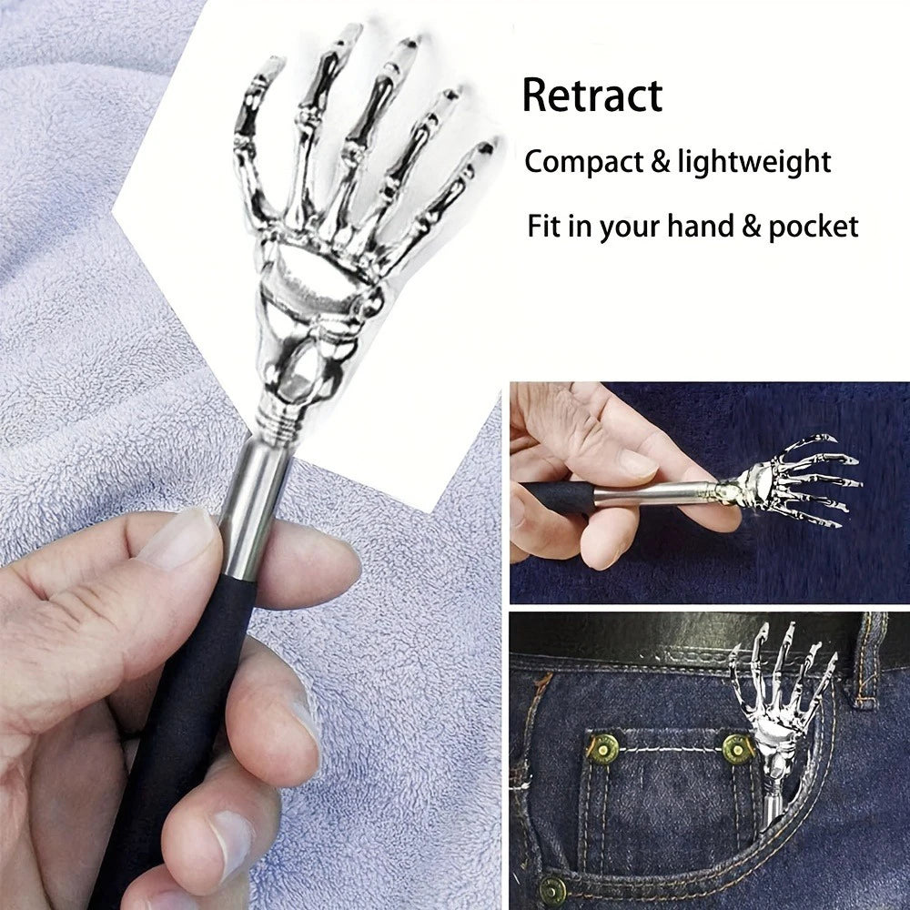 Stainless Steel Telescopic Back Scratcher Portable Extendable Scratcher Back Massager Tool Promote Blood Circulation Relax