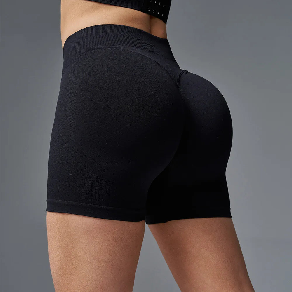 HISTELLO Sports Shorts 4.5" Women Yoga Shorts Seamless Low Waist Scrunch Bum Gym Leggings Workout Stretch Fitness Sports Shorts