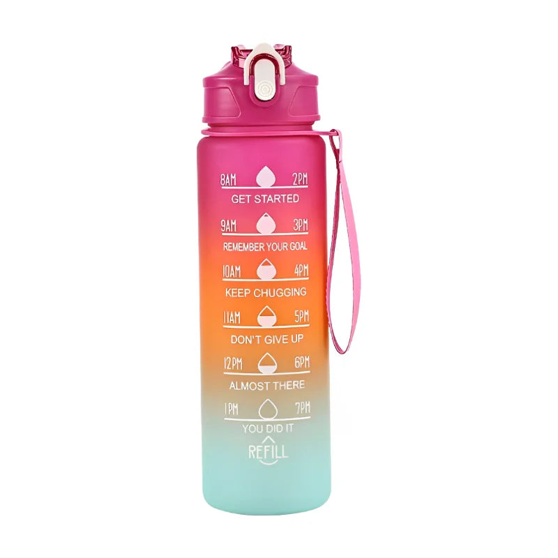800ML Large Capacity Sports Water Bottle Leak Proof Plastic Drinking Cup With Scale Suitable For Travel Fitness Leakproof