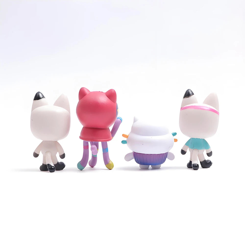 13pcs Gabby Dollhouse Anime Figure Toy Smiling Car Cat Hug Gaby Girl Dolls Mercat Cartoon Action Figure Xmas Birthday Kids Gift