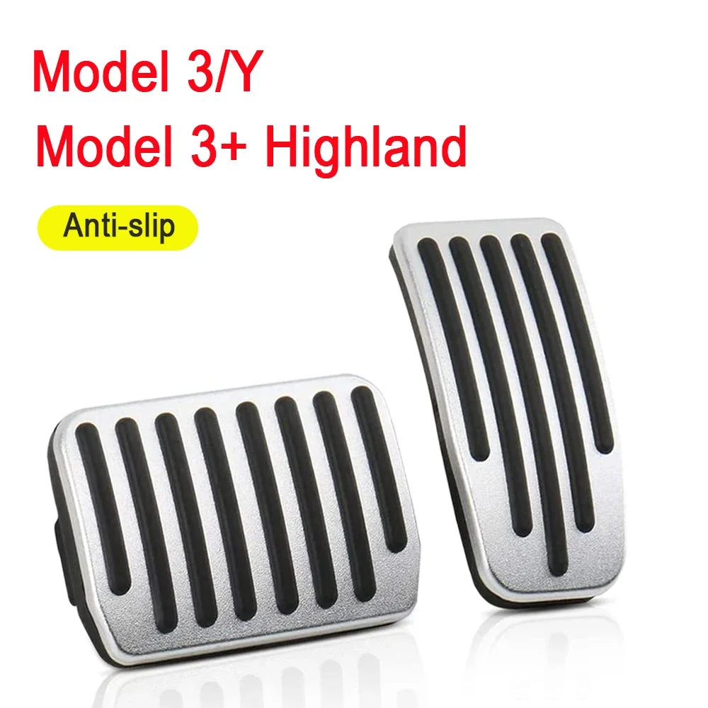 Aluminum Alloy Accelerator Gas Fuel Brake Rest Pads Mat For Tesla Model 3 Y Juniper 2025 2024 Foot Pedals Cover Car Accesories