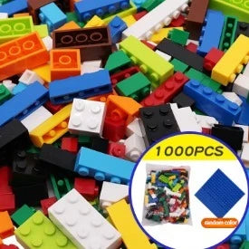 1000PCS Bulk Building Blocks Creative Educational Toys for Kids STEM Learning Bricks Construction  Free random color soleplate