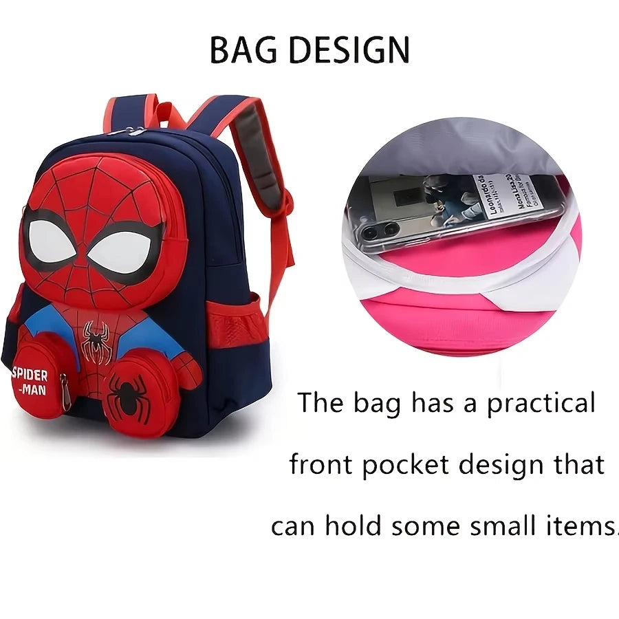 New Disney Spiderman Backpack, Large Capacity Foldable Outdoors Daypack, Kids Gift For Christmas/Birthday