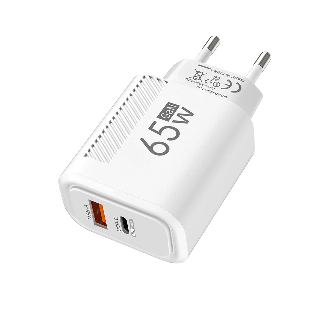 Total 65W GAN USB C Charger Fast High Speed Charging Quick Charge For iPhone 16 Xiaomi 15 Redmi USB C Mobile Phone Wall Adapter