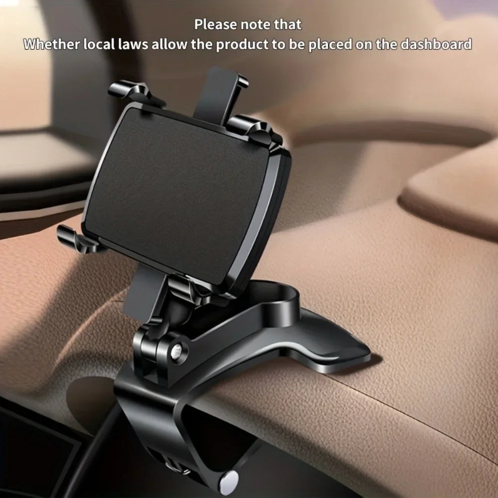360° Rotation Car Phone Holder Universal Mobile Phone Holder Dashboard Easy Clip Mount Stand Cellphone Stand For GPS Navigation