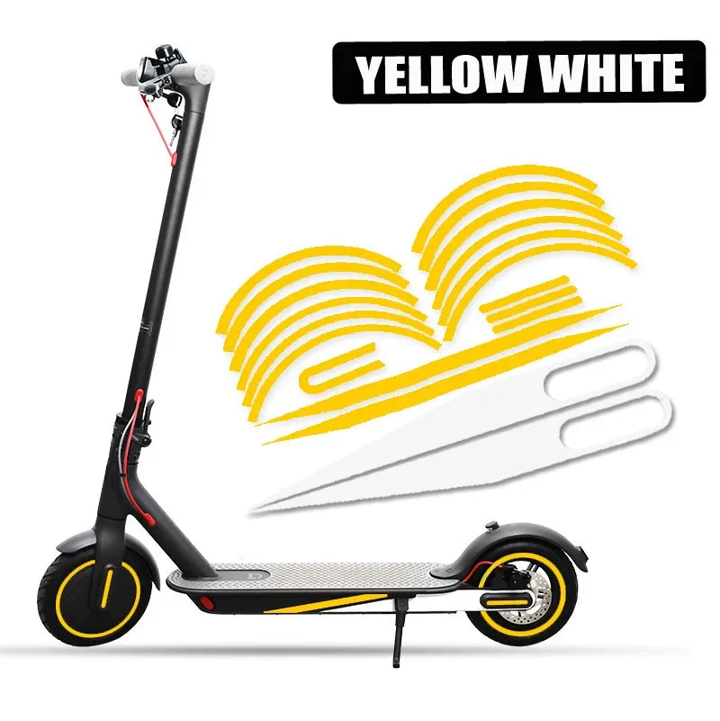 Scooter Night Riding Warning Strip Reflective PVC Scooter Decals For Xiaomi Mijia M365 Waterproof Scooter Modification Parts