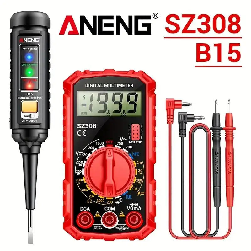 Multimeter Tester Pen Suit ANENG Multimeters 1999 Counts 24-250V Voltage Detector Meter Diagnostic Breakpoint Finder
