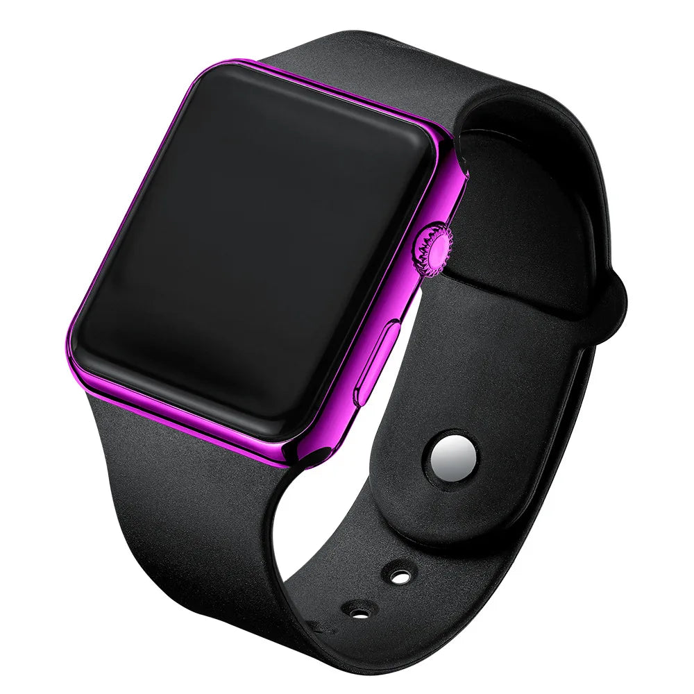 Simple Digital Watch for Men Women Fashion Sport LED Electronic Watch Black Silicone Wristband Casual Mens Watch Reloj Hombre
